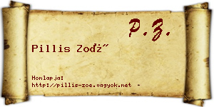 Pillis Zoé névjegykártya